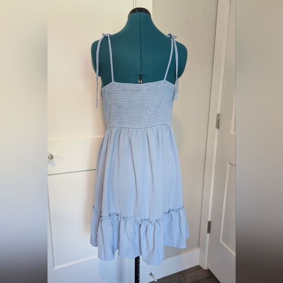Grace Karin Womens Sundress Size M / L Periwinkle Blue Adjustable Halter Ruffle - Picture 5 of 7